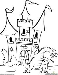 To download our free coloring pages, click on the letter of the alphabet you'd like to color. Dragon And Castle Worksheet Education Com