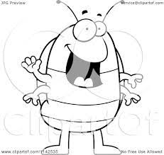 Want to read the whole page? Cartoon Clipart Of A Black And White Waving Pillbug Vector Outlined Coloring Page By Cory Thoman 1142535