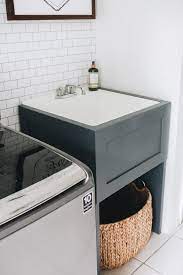 19 gallon utility sink laundry tub by js jackson supplies with adjustable metal legs, ideal for laundry room, basement, or garage workshop. How To Hide Your Utility Sink Faux Cabinet Tutorial Within The Grove