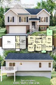 Plan 62632dj Split Level House With Optional Family Room In 2021 Sloping Lot House Plan Split Level House Plans Split Level House