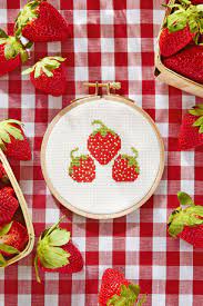 See more ideas about pin cushions, sewing accessories, cross stitch. Free Cross Stitch Pattern Strawberries Cross Stitch Fruit Cross Stitch Kitchen Cross Stitch