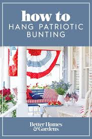 American flag etiquette house plans house mounted flagpoles half staff rules of the american flag u s rules for displaying the american flag how to hang an american flag around the. How To Hang A Patriotic Bunting On Your Front Porch Patriotic Bunting American Flag Bunting Hanging Flags