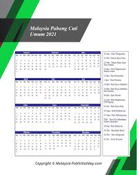Kalendar cuti umum dan sekolah ini dapat membantu orang ramai dalam membuat perancangan harian termasuk bercuti bersama keluarga, melakukan aktiviti majlis kerja kahwin atau kenduri, serta merancang kewangan sepanjang tahun 2020. Pahang Cuti Umum Kalendar 2021
