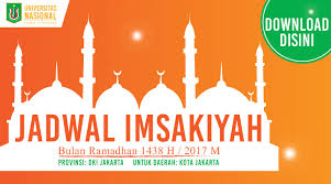 Pengertian imsak atau istilah imsak atau imsakiyah diambil dari bahasa arab yaitu amsaka yumsiku imsak yang. Jadwal Imsakiyah Bulan Ramadhan 1438 H 2017 M Universitas Nasional