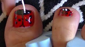 Diseno De Unas Para Pies Mariquitas Youtube