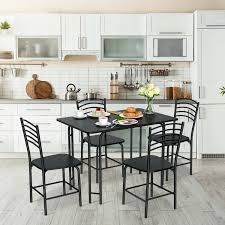 Montibello bluestone 54 x 54 6 piece dining set with storage bench. 5 Pcs Wood Rectangular Dining Table Set Kitchen Dining Furniture Sets Furniture Sets Costway