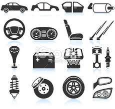 Car Assembly And Parts Black And White Royalty Free Vector Interface Car Tattoos Car Icons Black White Tattoos