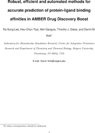 Robust, Efficient and Automated Methods for Accurate Prediction of  Protein-Ligand Binding Affinities in AMBER Drug Discovery Boost