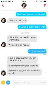 Great tinder bio ideas that prompt responses are, unsurprisingly, often questions. Tinder Answers 3 What Is The Meaning Of Life And Love Love Online Dating Philosophy Tinder Topics