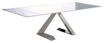 As glass is not always colourless and clear, you can tint or frost it any colour you. Tessa Dining Table Base With White Glass Top Contemporary Dining Tables By Bellini Modern Living Houzz