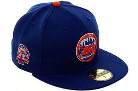 New Era 59fifty New York Mets Shea Stadium Patch Fitted Hat Royal Orange Fitted Hats New York Mets Shea Stadium