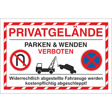 More meanings for parken verboten. Schild Parkverbot Privatgelande Wenden Und Parken Verboten 3 Mm Alu V 6 99
