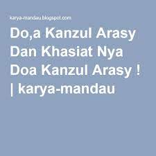 Do A Kanzul Arasy Dan Khasiat Nya Doa Kanzul Arasy Doa Dan