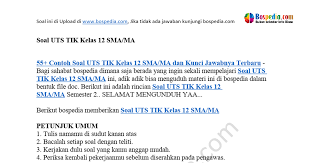 Jelaskan pengertian sytax, statements dan expressions informatika. 55 Contoh Soal Uts Tik Kelas 12 Sma Ma Dan Kunci Jawabnya Docx Google Drive