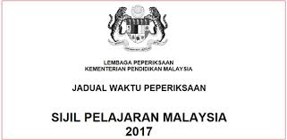 Perhatian dan panduan buat pelajar tingkatan 5 (lima) tahun 2017. Jadual Waktu Peperiksaan Spm 2017 Sijil Pelajaran Malaysia Bumi Gemilang