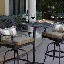 Find something extraordinary for number of bar stools included: Darlee Ten Star 3 Piece Cast Aluminum Patio Bar Set With Swivel Bar Stools Bbqguys
