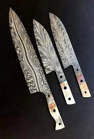 Damascus steel kitchen knife blanks. Handmade Damascus Steel Knife Blank Blade Ebay Damascus Steel Knife Knife Making Kitchen Knives