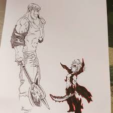 Posted by 1 year ago. Crescenzo On Twitter Escanor Vs Meliodas Drawing Art Illustration Sketch Artist Draw Sketchbook Creative Artoftheday Photooftheday Artwork Painting Beautiful Artsy Graphic Gallery Photography Picture Ink Pen Paper Arte Design