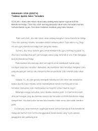 Selepas upsr, sekolah anda telah mengadakan perkhemahan di sebuah hutan. Karangan Upsr Tindakan