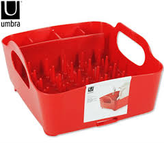 umbra tub dish rack red