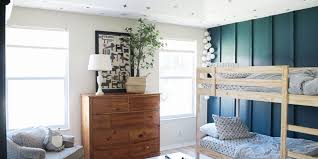 Select from premium blue accent wall of the highest quality. Blue Green Board And Batten Wall In Boys Shared Room House Mix