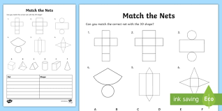 Find & download free graphic resources for 3d shapes. Match The Nets Of 3d Shapes Worksheet Maths Resources