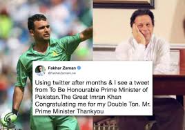 Things to know about the dashing pakistani opener. Fakhar Zaman Thanks To Be Pm Imran Khan For Tweet On Double Ton Imran Khan Khan Thankful