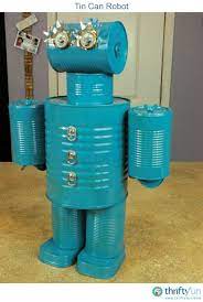 Making A Tin Can Robot Tin Can Robots Tin Can Crafts Tin Can Art
