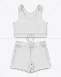 Download Women S Heather Sport Tank Top And Shorts Front Top View In Apparel Mockups On Yellow Images Object Mockups