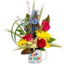 Bouquet with flowers and berries. Birthday Wishes Bouquet Designed By Karin S Florist Same Day Delivery