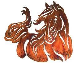 Material American Steel Finish Gloss Clear Coated Weight 4lbs Mounting Brackets Included Mounted Hook Rustic Metal Wall Art Horse Wall Art Western Wall Art