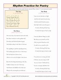 Rhythm Practice For Poetry Worksheet Education Com Poetry Worksheets Poetry Middle School Teaching Poetry