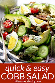 Easy Cobb Salad Midwest Foodie Recipe Fresh Veggie Recipes Healthy Vegetarian