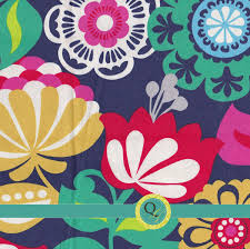 Designer Fabric By The Yard Teal Navy Blue Red Pink Large Floral Print Fabric Modern Floral Fabric Large Scandinavian Fabric Modern Floral Floral Print Fabric