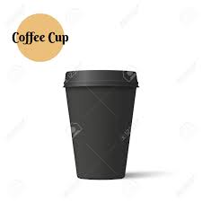 Download Realistic Coffee Cup Isolated On A White Background Black Paper Royalty Free Cliparts Vectors And Stock Illustration Image 90313656 PSD Mockup Templates
