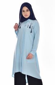 Sefamerve Gizli Dugmeli Tunik 0534 05 Mavi Fashion Nun Dress Dresses