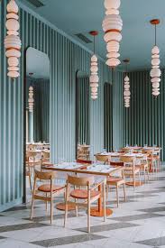 A Collision Of Color Texture Create A Stunning Design At This New Polish Restaurant Restaurant Interior Design Restaurant Interior Modern Restaurant