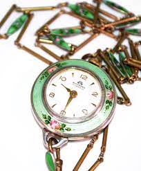 Bucherer Rare Vintage 17 Jewels Enamel Watch Pendant Necklace In Original Box Pendant Watches Jewels Vintage Necklace
