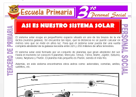 La minera y la pesca son actividades econmicas que pertenecen al sector: Nuestro Sistema Solar Para Tercero De Primaria Escuela Primaria