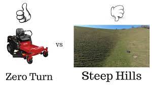 How To Mow On Hills Slopes With Zero Turn Stop Sliding Down Hills Youtube