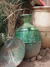 Tamgroute Green Traditional Pottery Morocco Maroc Poterie Ceramique Roulotte En Bois