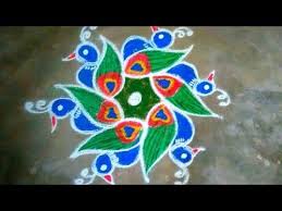 Colourful Peacock Flower Rangoli Kolam Rangoli Designs Without Dots Simple Sankranthi Muggulu Youtube Flower Rangoli Rangoli Designs Kolam Rangoli