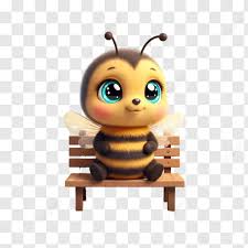 Adorable Cartoon Bee With Big Blue Eyes Sits On A Wooden Bench Radiating  Cuteness, Bee, Cute, Cartoon PNG Transparent Image and Clipart for Free  Download