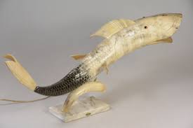 The Fish Lamp Light Comes Out Of The Fish Mouth Kitch Kitch And Kitch Total Length 70 Cm Made Out Of A Horn