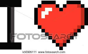 Retrouvez 15 mofèles de pixel art facile à imprimer en 2021. Pixel Art Heart I Love You Color Icon Valentine Clipart K50305111 Fotosearch