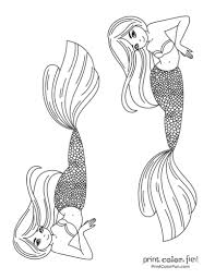 Printable drawings and coloring pages. 30 Mermaid Coloring Pages Free Fantasy Printables Print Color Fun