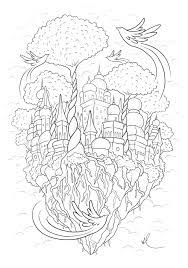 Only you can revive and return to its former form. Floating City In The Sky Konstantinos Liaramantzas Architecture Adult Coloring Pages Coloring Home