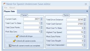 Each code can only be used once per profile, and where a cheat has two codes available you can use either as they both unlock the same thing. Release Need For Speed Undercover Save Editor