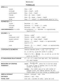 Basic Math Formulas Ged Math College Math Math Formula Sheet