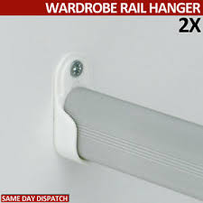 Two tier hanging will give space for short items and give each person their own rail in the wardrobe. 2 Oval Standard Tube Wardrobe Rod Fitting Hanging Rail Bracket End Support White Ebay